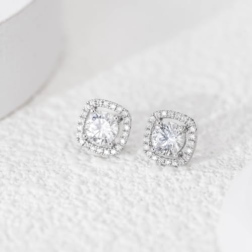 Sterling Classic Halo Earrings, Whites Collection