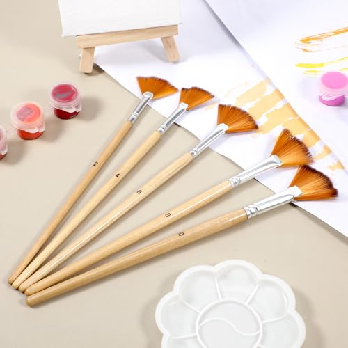 Set de 5 Pinceles Abanico para Pintura BOHUIZ con Cerdas de Nylon y Mango de Madera miniatura 7