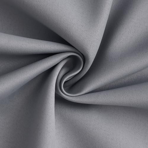 Image of Yakamok Grey 100% Blackout Curtain Panels 96 inches, 50 inch Wide, 2 Panels | Blackout Curtain Panels for Bedroom, 2 Thick Layers Grommet Top Thermal Insulated Drapes with White Back for Living Room