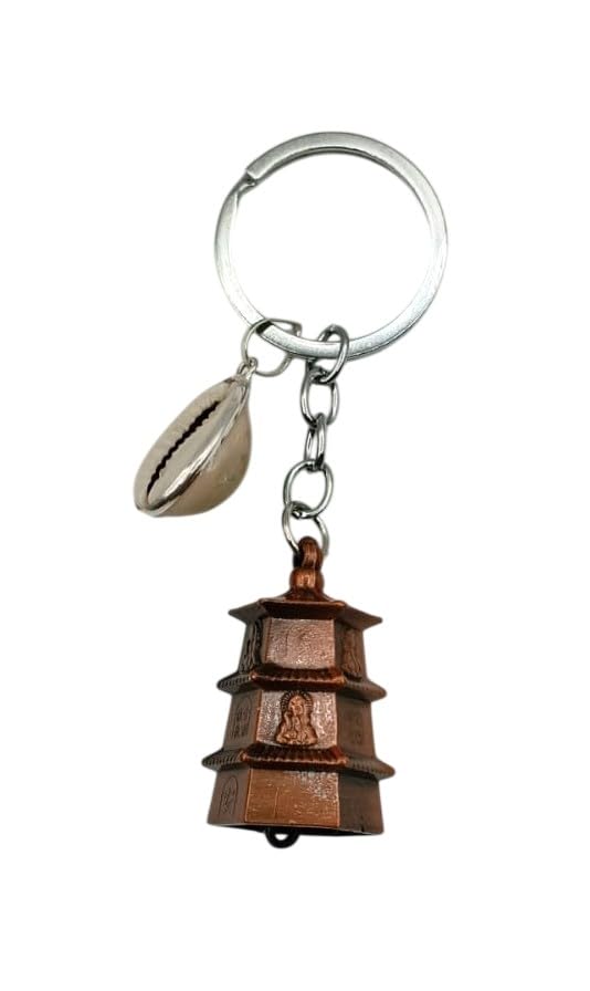 Image of Classic Antique Tibetan Temple Bell Shaped Keyring for Gift Gaurdian bell for Car Bike Bags Metal Key ring Key Chain Bag Charm Gift
