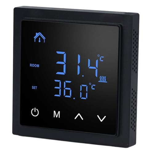 Haofy Termostato de Calentamiento Subterráneo Eléctrico Regla de Temperatura precisa: Pantalla Acelerada para Termostato de Hogar, Panel de Inteligente (Black)