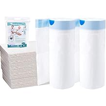 Commode Liners with Absorbent Pad,Commode Bags, Disposable Commode Chair Liners, Commode Pail Liners for Bedside Commode Pail Toilet Universal Fit48 Pack