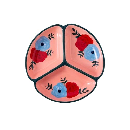 Fondue Plates 4 Piece Set Colorful Ceramics, Round 20cm/7.8inch 05