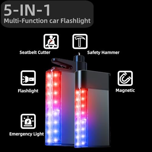 Mrichltm MULTI-FUNCTION EMERGENCY CAR FLASHLIGHT 5 In 1 Multi-Functional Magnetic Base Rechargeable Car Led Flashlight thumb #2