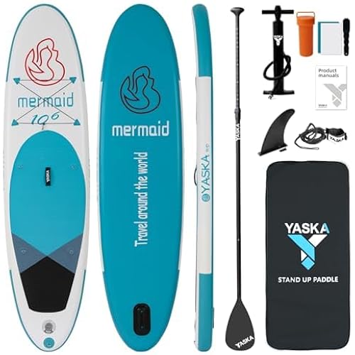 Inflatable Stand up Paddle Board 11ft with Premium SUP Accessories,Extra Wide Design Non-Slip Paddleboard for Adult,Youth,Beginner,Advancer (Blue 02)
