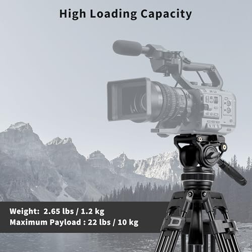 Cayer K10 Pro Heavy Duty Fluid Head, 75mm Base Adjustable Pan Drag 22 Lb - image 6