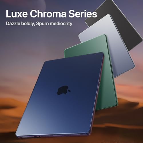 Image of Soonjet Luxe Chroma for MacBook Pro 14 inch Case | M5 M4 M3 M2 M1 Pro /Max 2026-2021 | Midnight Blue Clear | Protective Hard Shell Laptop Cover