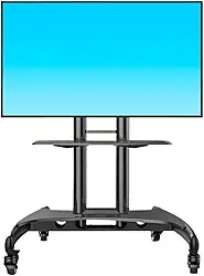 Suporte universal de TV, suporte de TV, suporte de TV, suporte de TV móvel com rodas para TVs de tela plana LCD LED de 32 a 75 polegadas, suporte de TV com altura ajustável, suporte de TV