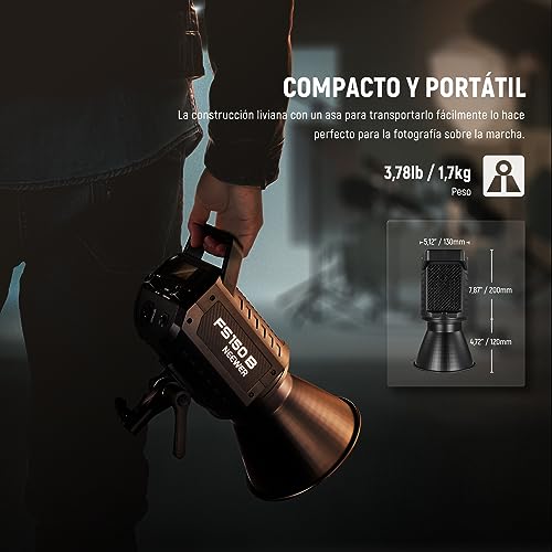 NEEWER FS150B Luz de Video con Control 2,4G/App, Iluminación Continua Fotografía, 130W Bicolor COB Foco Lámpara con 4 Tipo Atenuación, 72000lux/1m, 2700K-6500K, CRI 97+, 12 Efectos, Bowens Mount - imagen 3