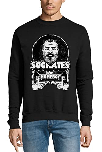 Jumper Socrates is My Homeboy pull en coton noir, une idée cadeau pour prof de philo