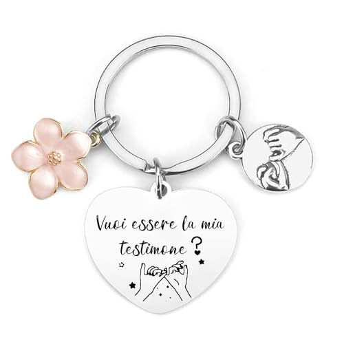 JRZDFXS Regalo Testimone Portachiavi vuoi essere la mia testimone idee...