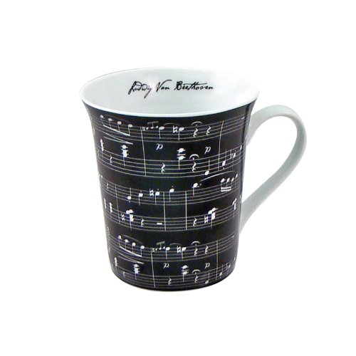 Zrike Brands Music On Mug, Black, Set of 4