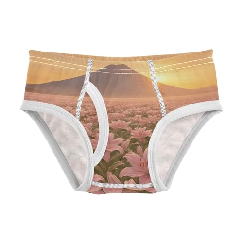 GuoChe Toddler Boy Clothes Cotton Pink Lily Sunrise Landscape in Sizes 2T,3T, 4T, 5T, 6Y and 8Y