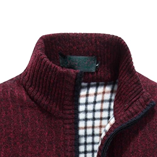 Mens Full Zip Knitted Vest Slim Fit Warm Sleeveless Cardigan Knit Stand Collar Sports Vest2