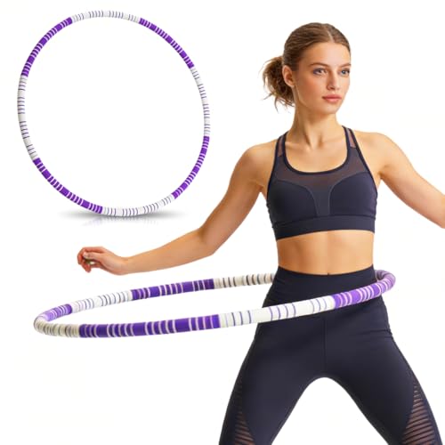 Hula Hoop Reifen Erwachsene, 1,1Kg Hullahub Reifen zum Abnehmen, 93 cm Durchmesser, 8...
