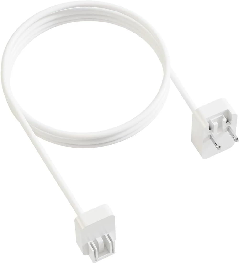 INVZI Extension Power Cord with US Plug Compatible with EU/UK/AU Travel Adapters 6.6ft(2m) White (Adapters Not Included)