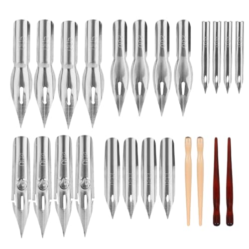 Porte-plume et support, 4 pièces, stylos obliques de calligraphie, ensemble de calligraphie avec 20 plumes, pour dessinateurs et artistes, stylo-plume pour...