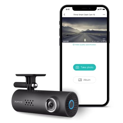 70mai Smart Dash Cam 1S, 1080P Full HD, Smart Dash Camera for Cars, Sony IMX307, Built-in G-Sensor, WDR, Powerful Night Vision