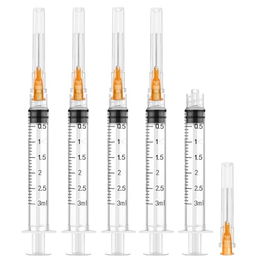 3ml Syring with Needle,25G 1 Inch Needle,100 Pack individually packaged