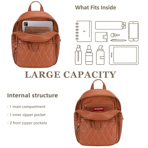 Image of Comfabie women's quilted backpack set, 3 pieces, with matching crossbody bag and wristlet pouch, college bags, office, work, travel, casual daypacks, handbags, purses & clutches Rakhi Gift for Sister