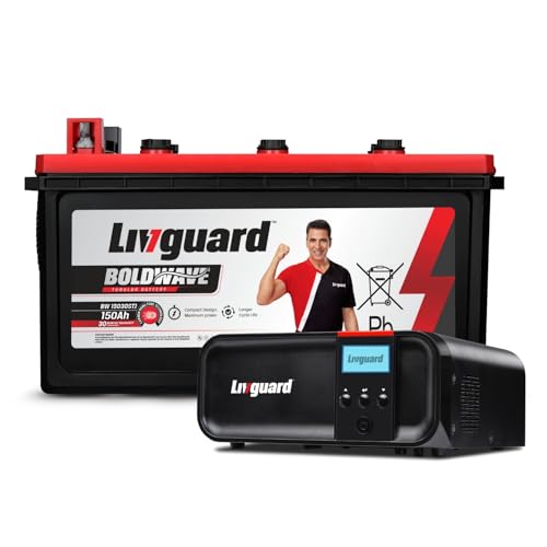 Image of Livguard Sineverter Pro with LCD Display 900VA /12V Pure Sinewave Inverter with Livguard 150Ah Short Tubular Jumbo Inverter Battery |Reliable Power Backup for Home, Office, and Shops