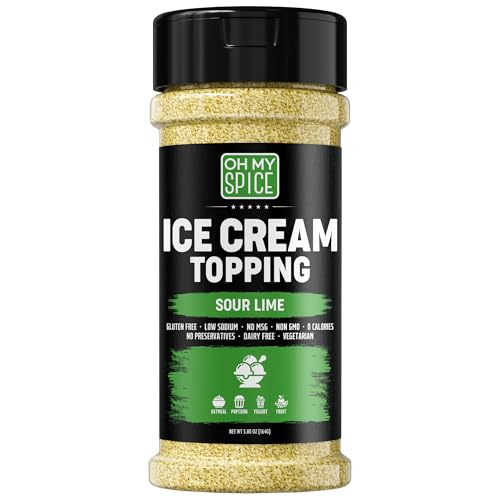 Ice Cream Topping Sour Lime Mix - Gluten Free &amp; Low Sodium Lime Powder with Citric Acid &amp; Powdered Limes Juice Concentrate - Keto Popcorn Seasoning Dried Limes for a Fruit Cup or Margarita Salt. 5.8oz