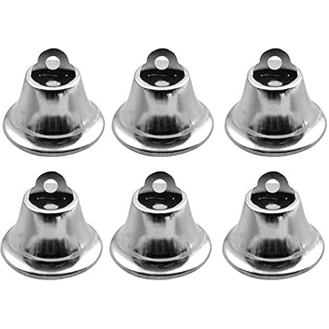 HOMIXES 50PCS Mini Liberty Metal Silver Craft Jingle Bells Wedding Favor Supplies Christmas Festival Decoration, 25MM Cover