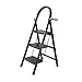 LXHLDD Estante De Escalera Plegable Portátil con Portaherramientas, Taburete con Pies De Goma Antideslizante, para Uso Doméstico, Negro (Size : Three-Step Ladder)