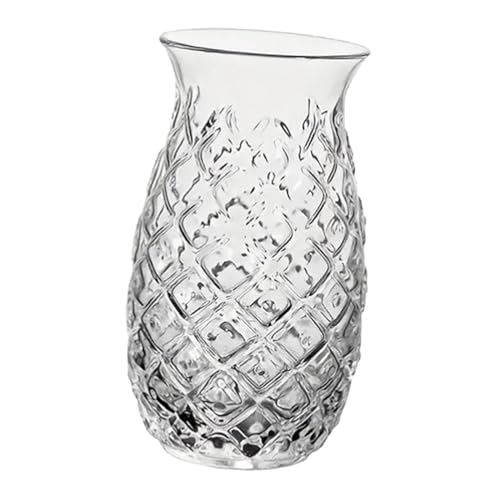 Fenteer Pineapple Glass Juice Container Bar Accessories Reusable Smooth Creative Glass Cup Pineapple Cup for Kids Teen Adults Holiday