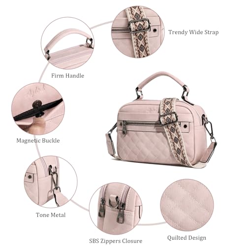 Image of AGLOD Crossbody Bags for Women Vegan Leather Shoulder Handbags Small Cross Body Purses for Women Trendy with Wide Strap | Small