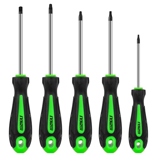 LOZAGU 5-Piece Square Head Screwdriver Set, 0, 1, 2, 3, and 4 (N.0, 1, 2, 3, and N.4), Magnetic Tips, CR-V Steel Forged