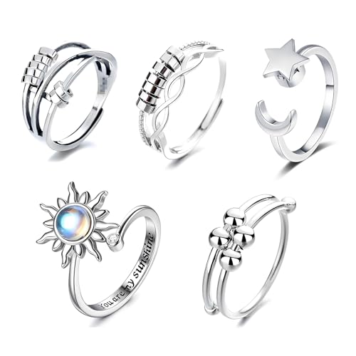 Design unico: questo anello presenta un elemento girevole integrato che consente di toccarlo e giocarci delicatamente con la punta delle dita, garantendo un'esperienza piacevole e rilassante.