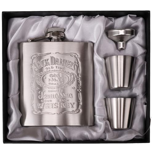 WEGLOK Fiaschetta Tascabile 8oz/200 ML Fiaschetta Whisky Con Due Bicchierini