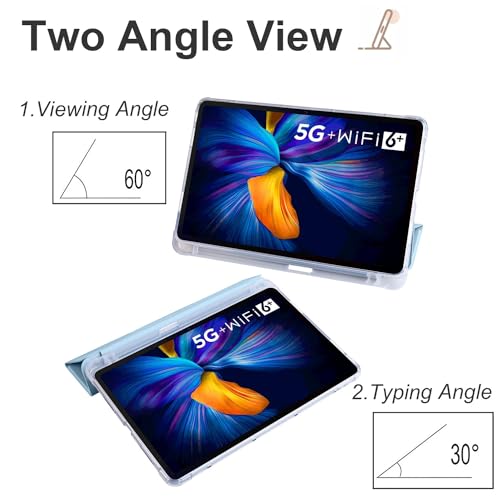 Coque Huawei Matepad T10s et T10 intelligent étui bleu ciel avec porte-crayon - 6