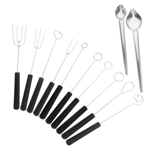 CONGARTENO 1 Set Chocolate Dipping Scoop Sauce Dipping Tools Silver Chocolate Decorating Tools Candy Making Tools Stainless Steel