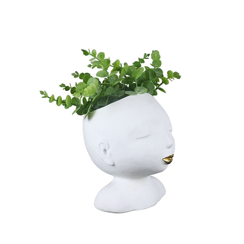 Wazon na kwiaty kreatywny ludzki avatar twarz wazon biała kompozycja kwiatowa pojemnik suchy wazon do hotelu stolik kawowy do salonu dekoracja ganku Home Decor