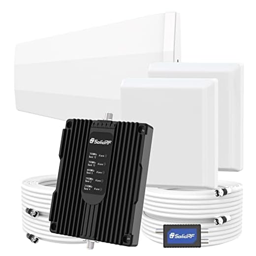 SolidRF Cell Phone Booster for Home Up to 8, 000 sq ft Dual Interior Antennas Office Multiroom | Verizon, AT&T, T-Mobile, Sprint & More Signal Plus Cell Signal Booster Kit
