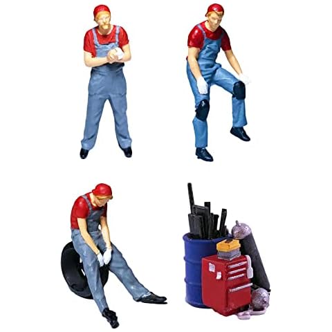 Figuras de reparador de modelo de coche Amagogo 1/64 Cover