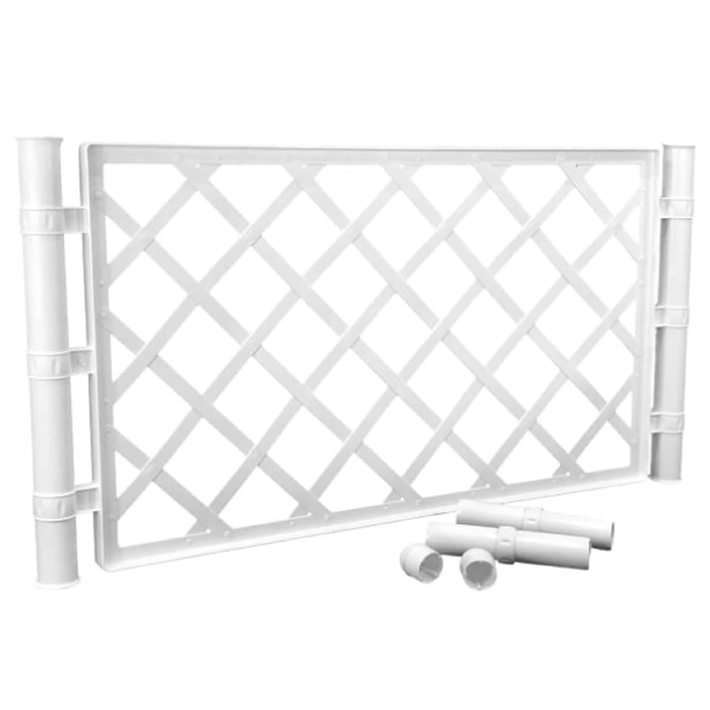 Spalliera BIANCA per Piante Rampicanti Grigliato in Plastica ALTA CM 208 X 100 Modulare con Giunti e Tappi Supporto separe' Traliccio rete Divisorio Grigliato per Giardino e Balcone Made in Italy