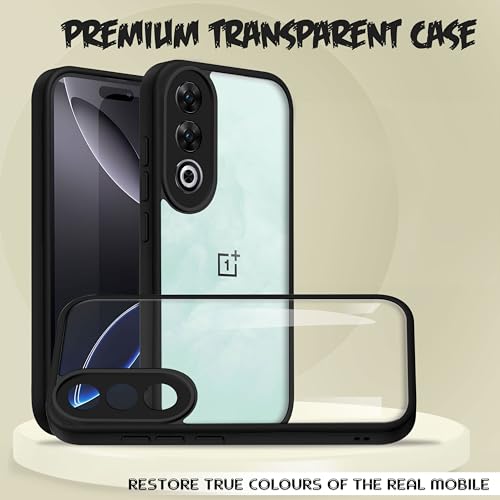 Image of V-TAN Back Cover Compatible with OnePlus Nord CE4 5G Case, Transparent Clear, TPU, Camera Protective Shockproof Cover (Black)