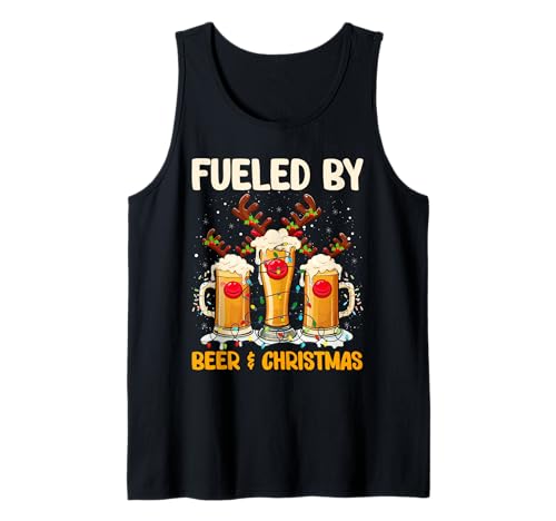 Impulsado por la cerveza y la Navidad Camiseta sin Mangas