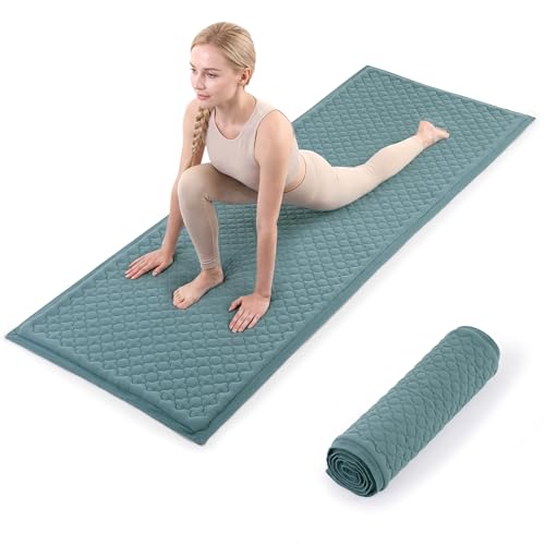 MABOZOO Cotton Yoga Mat Non-Slip Breathable Yoga Rug for Man and Woman Washable Foldable Exercise Mat for Meditation Pilates Indoor Outdoor Fitness