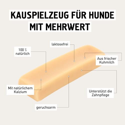 Kauies Kaukäse - 100% natürliche Käsestange für Hunde aus frischer Kuhmilch, proteinreich, laktosefrei, glutenfrei, Zahnpflege, Handmade in Germany - Größe L (3 x 100g) für Hunde bis 15kg