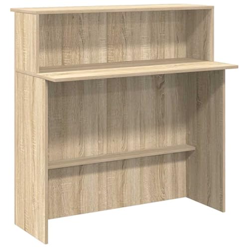 Vidaxl Banco Reception Rovere Sonoma 200X50X103,5 Cm Legno Multistrato, Bancone Reception, Bancone Reception Salone, Bancone Reception Bar, Front Desk - 8
