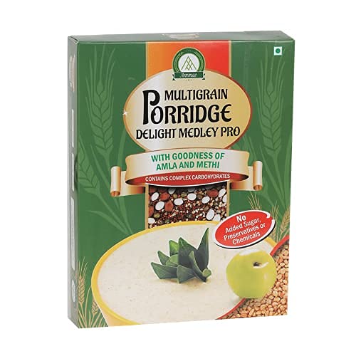 Ammae Multigrain Porridge Delight Medley PRO, 200g, Pack of 2, For Diabetes, Sathu Maavu, 7 Sprouted & Roasted low GI grains with goodness of Amla & Methi | No Sugar | No Salt | No Milk | No Preservatives & Chemicals - Image 2 thumbnail