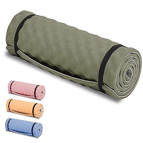 HIGHLANDER Comfort Camping Mat - Estera de Viaje Enrollable y Liviana, Ideal para campamentos, Festivales o Incluso Entrenamientos de Yoga (Verde Oliva)