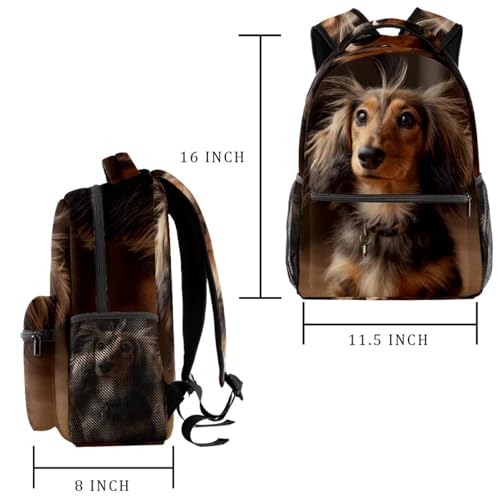 _2025-08-22 154725 Long-Haired Dachshu (1) Backpack Cute Bookbag Durable Daypack for Girl Boy2