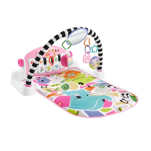 Fisher-Price HWY61 Tapis d'activités pour bébé Glow and Grow Kick & Play Piano Gym, jouet musical portable avec apprentissage intelligent des étapes, à...