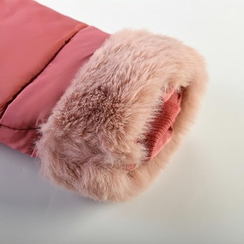 Girls Puffer Jackets Warm Fleece Shackets Heavyweight Snow Puffer Jacket Warm Hooded Coat with Waist Belt and Pockets4