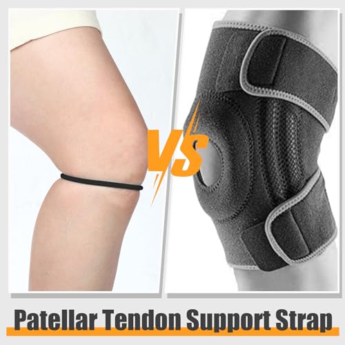 Image of Foilswirl Silicone Patella Knee Band for Basketball Patella Tendon Support Knee Pain Running Tendon Brace Support Strap (4,Black,XL)